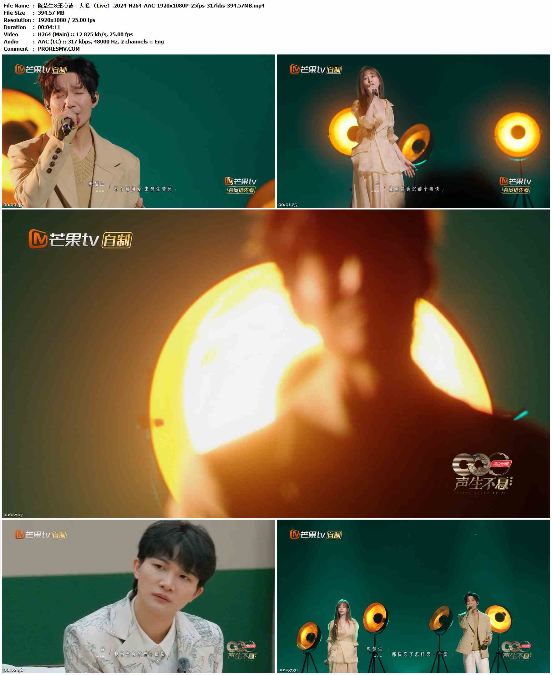 陈楚生&王心凌 - 大眠 （Live）.2024-H264-AAC-1920x1080P-25fps-317kbs-394.57MB官方MV_高清MV